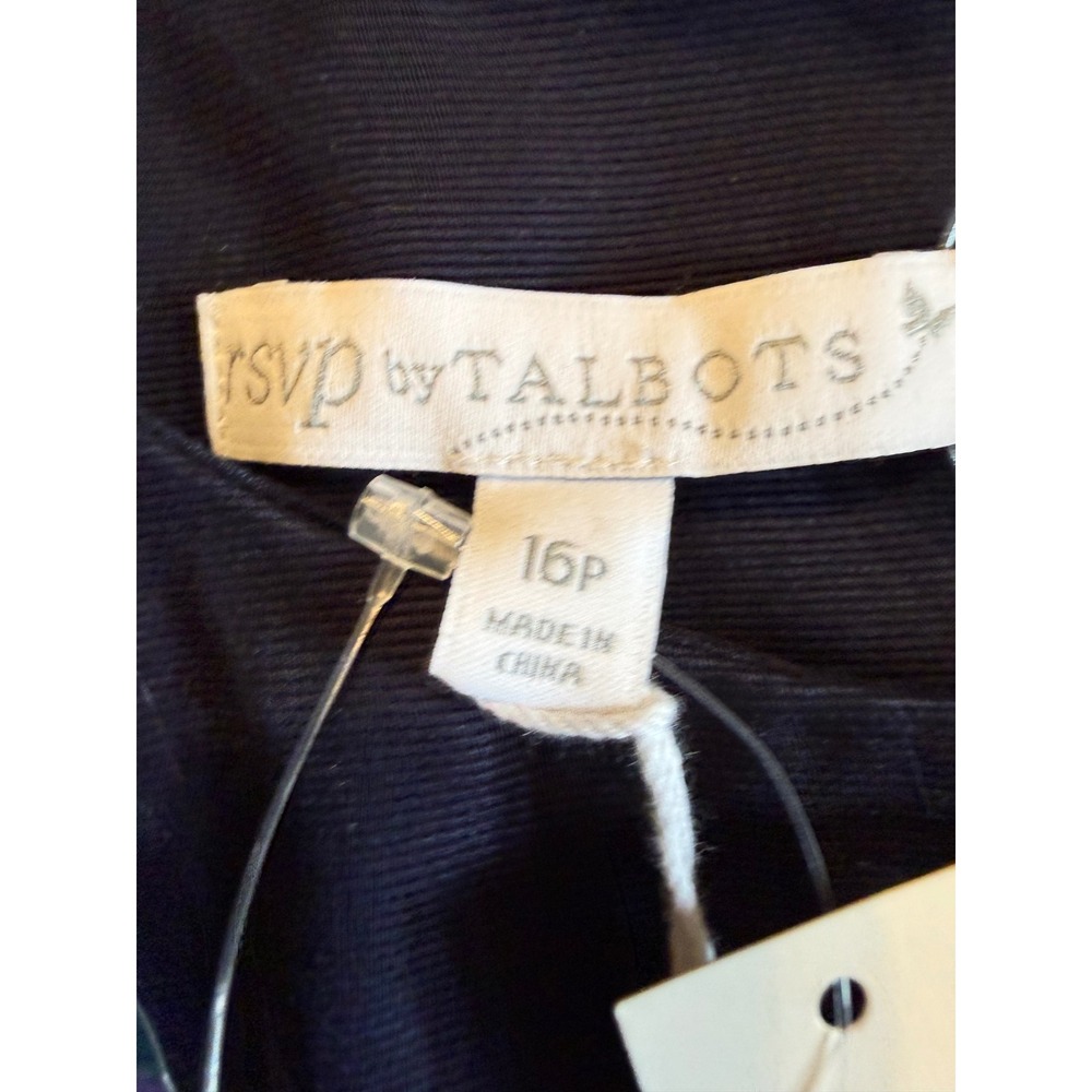 RSVP by Talbots Navy Blue Beaded Insect Butterfly Shell Top NWT 16P Petite - Picture 3 of 7